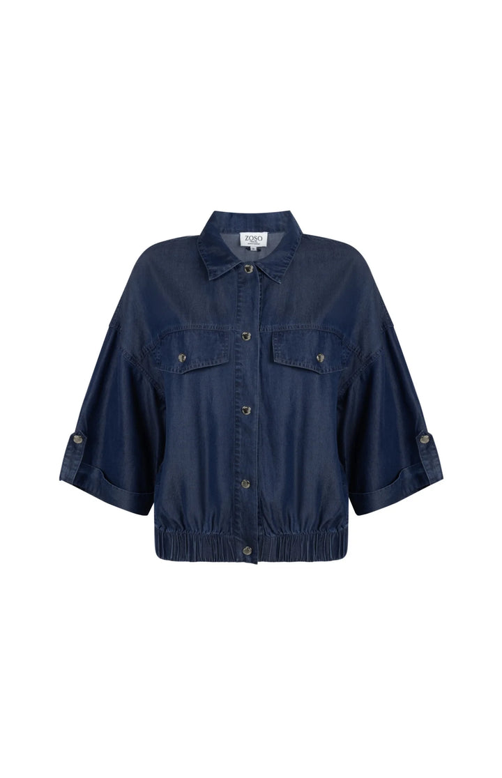 Zoso Maartje Dark Denim Blouse
