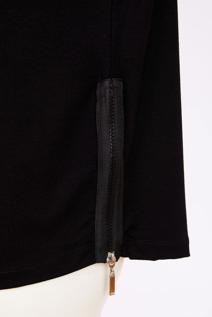 NAYA Black Round Neck Top