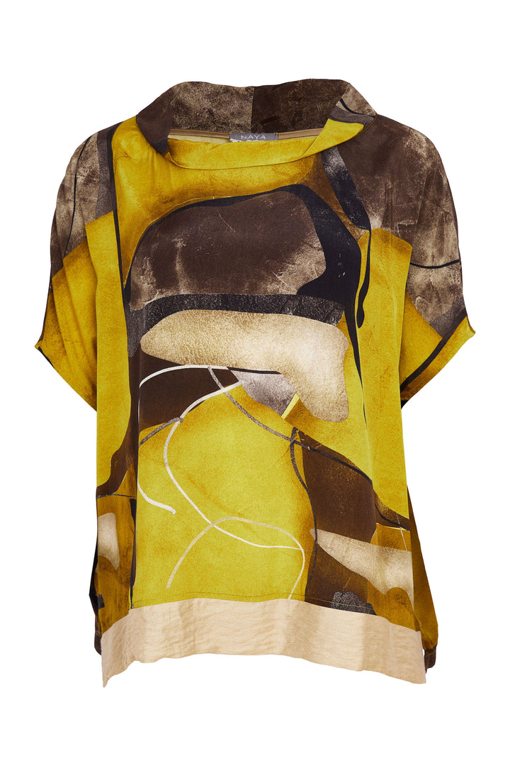 NAYA Oasis High Neck Square Shape Print Top