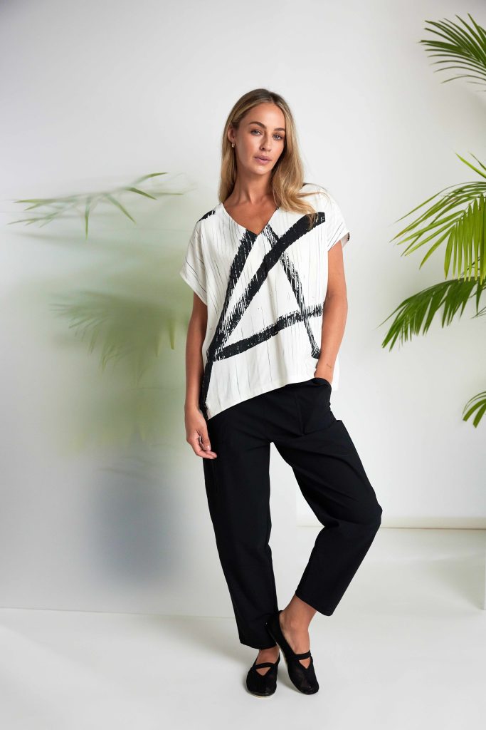 NAYA Black Elastic Waist Trousers