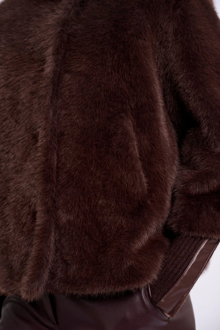 Rino & Pelle Nesrin Jacket with Rib Cuffs, Coffee Roast