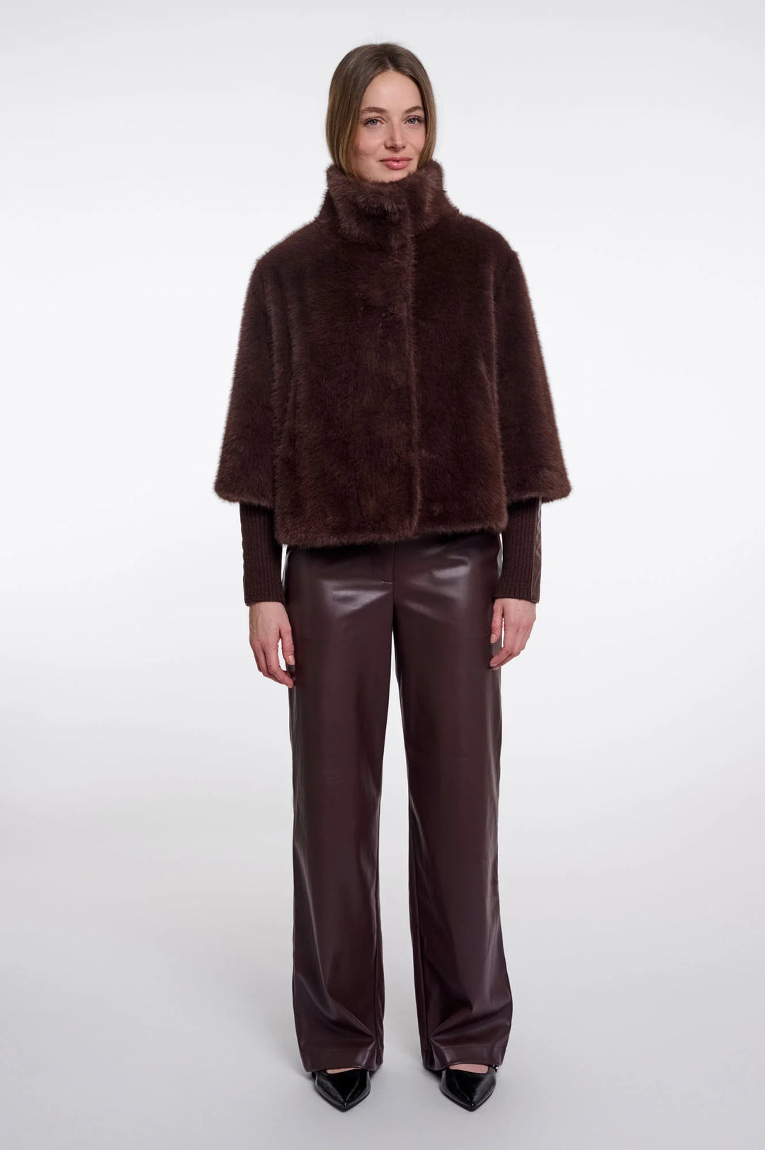 Rino & Pelle Nesrin Jacket with Rib Cuffs, Coffee Roast