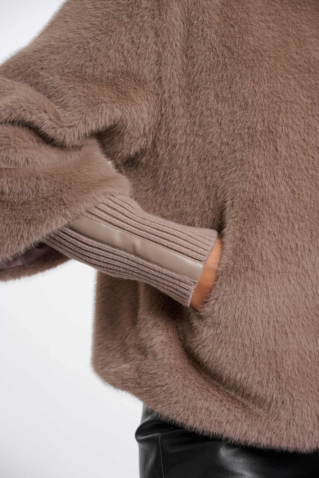 Rino & Pelle Nesrin Jacket with Rib Cuffs, Mocha Latte