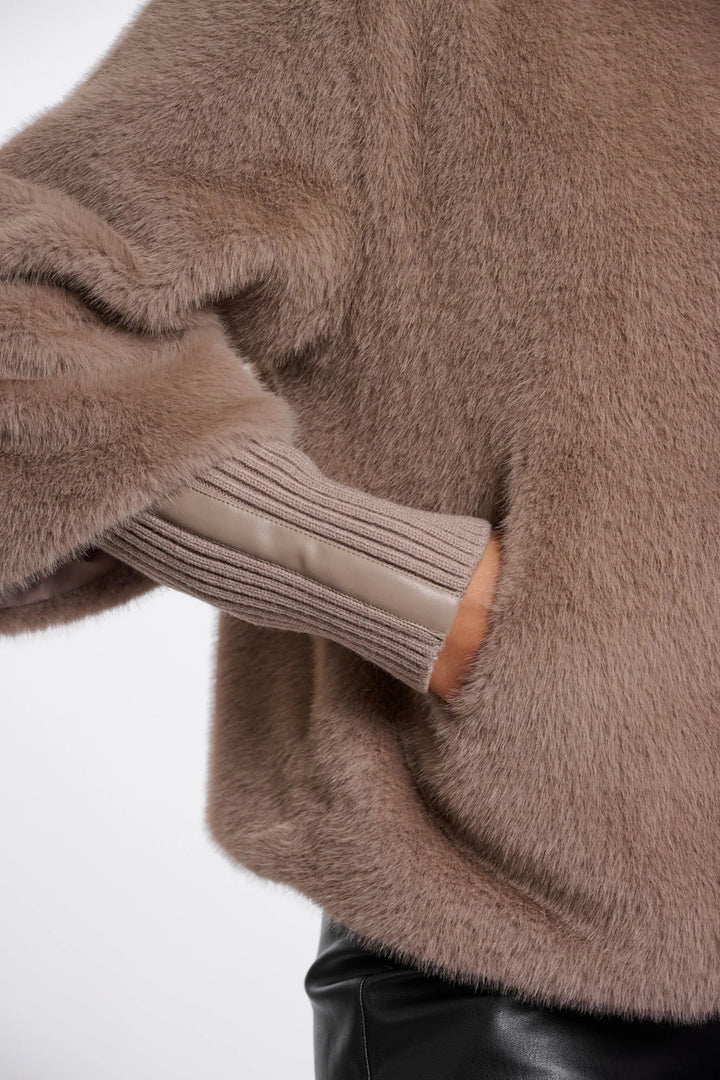 Rino & Pelle Nesrin Jacket with Rib Cuffs, Mocha Latte