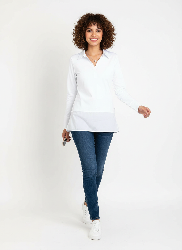 Decollage Peggy Tunic Shirt, White