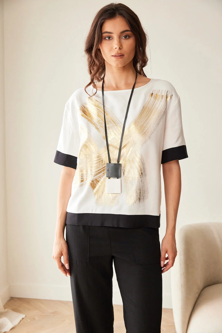 Peruzzi Metallic Brush Top