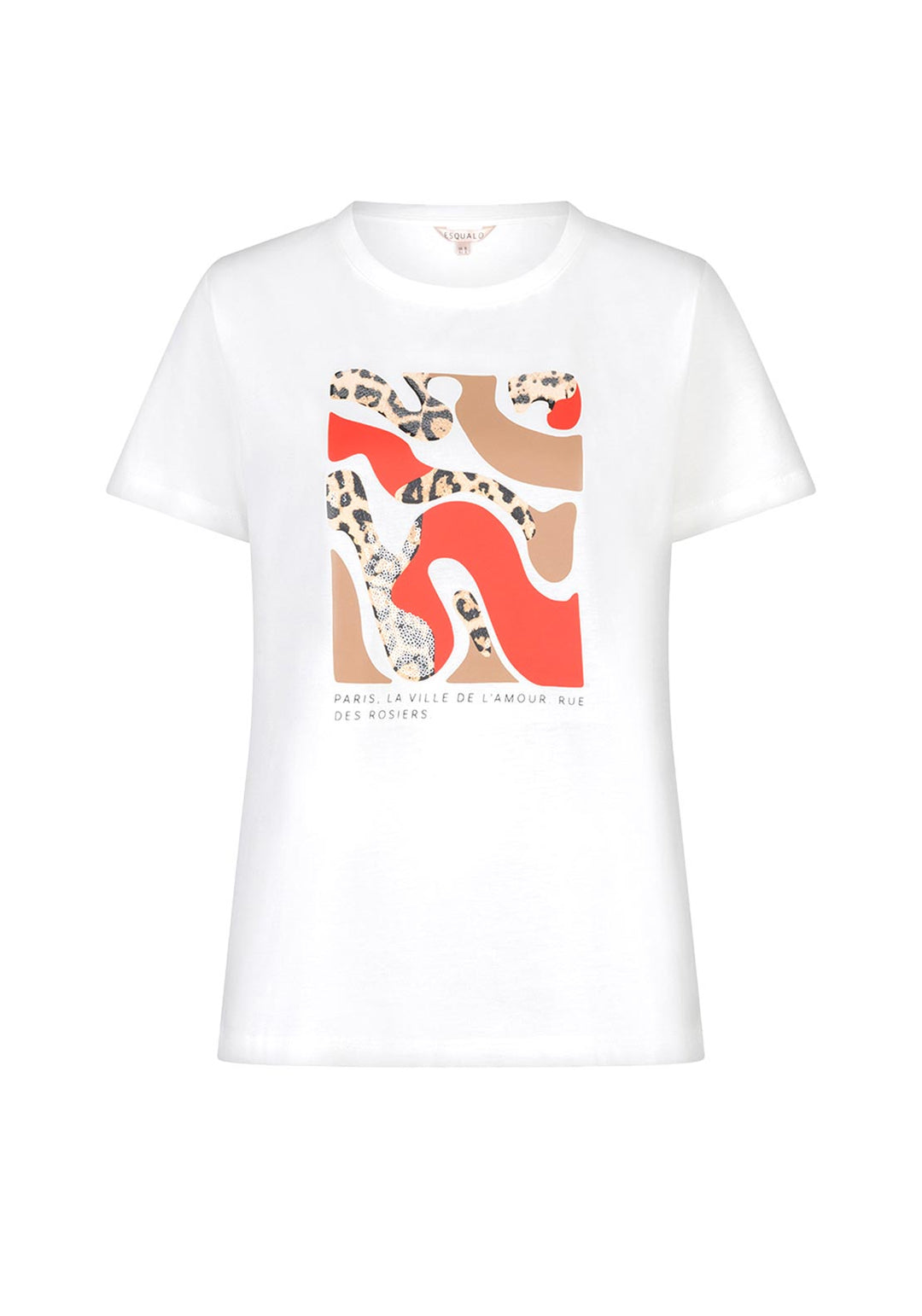 Esqualo Off White 'Paris' Printed Top