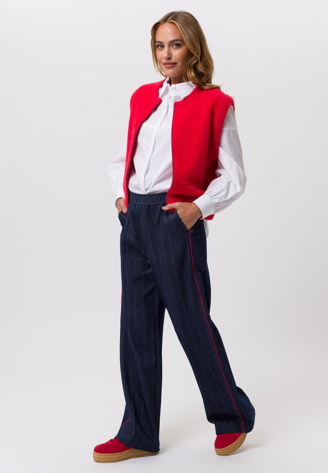 Tuzzi White Blouse with Concealed Buttons