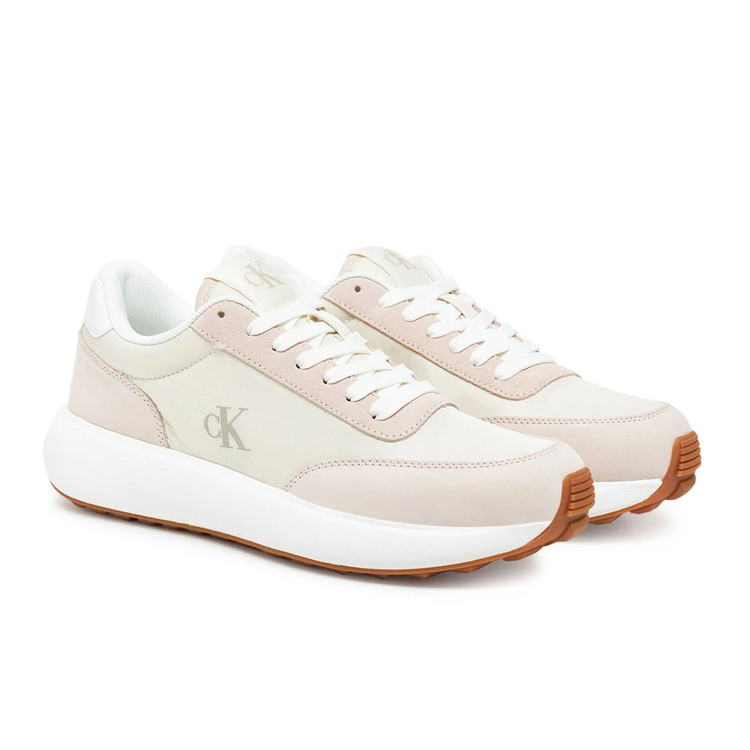 Calvin Klein Cream & Light Pink Runner Trainers