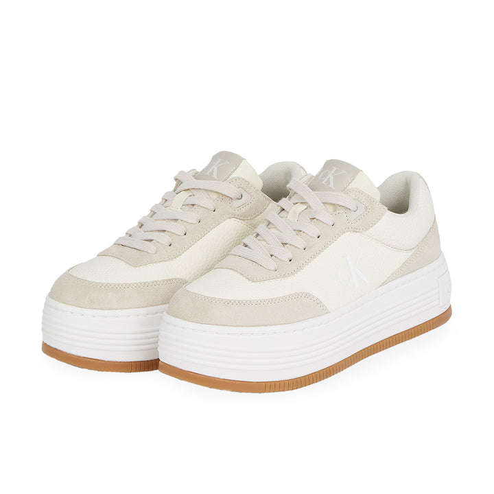 Calvin Klein Creamy White Platform Lace Up Trainers