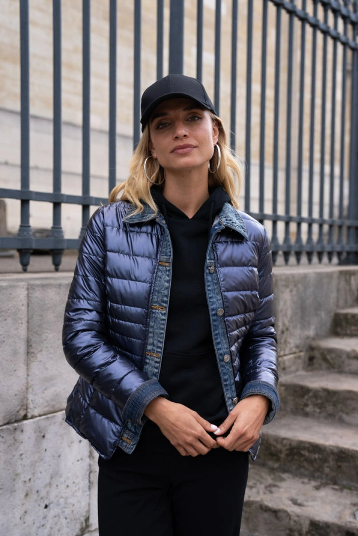 Denim Quilted Jacket, Navy