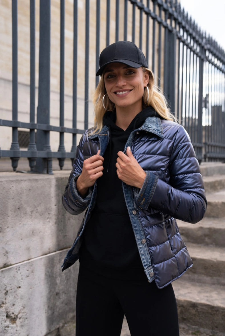 Denim Quilted Jacket, Navy
