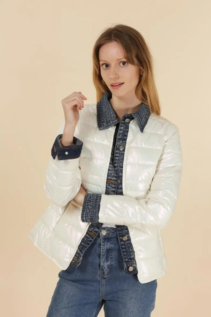 Denim Quilted Jacket, Off White