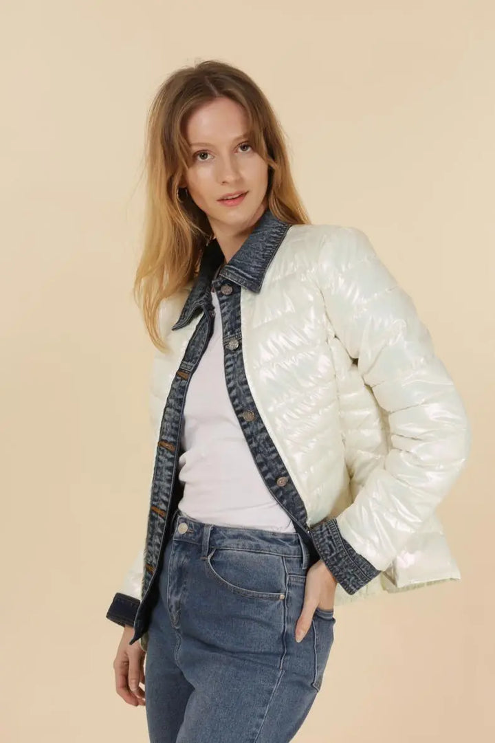 Denim Quilted Jacket, Off White