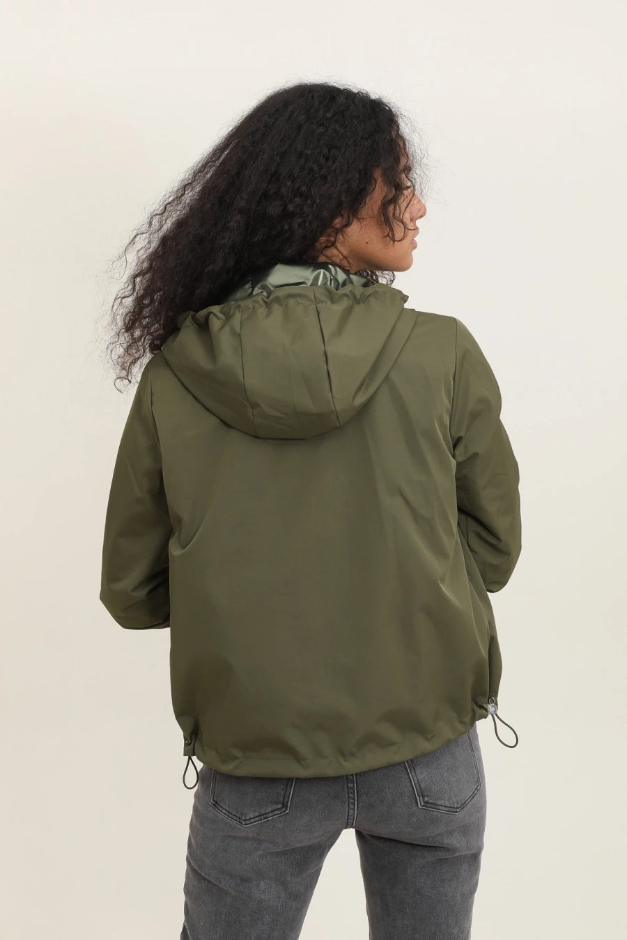 Short Waterproof Reversible Windbreaker