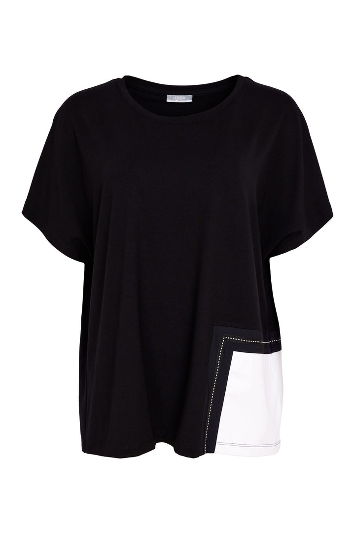 NAYA Black & White Contrast Pocket Top