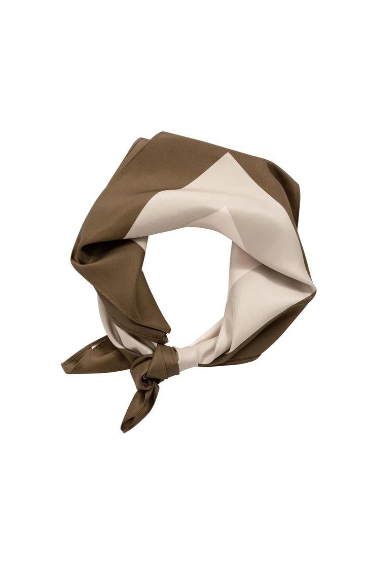 YAYA Satin Scarf with Border Print